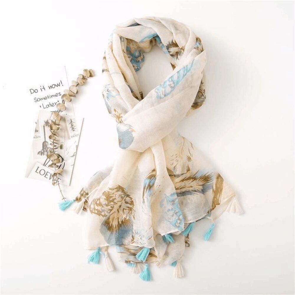 Ladies Feather Fashion Scarf - Picture 4 of 6